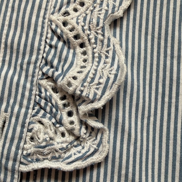 Sezane Chlo Blue and White Stripe Shirt 10 42 - Picture 12 of 12